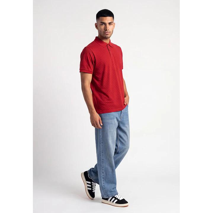 Polera Pique Hombre Rojo 4