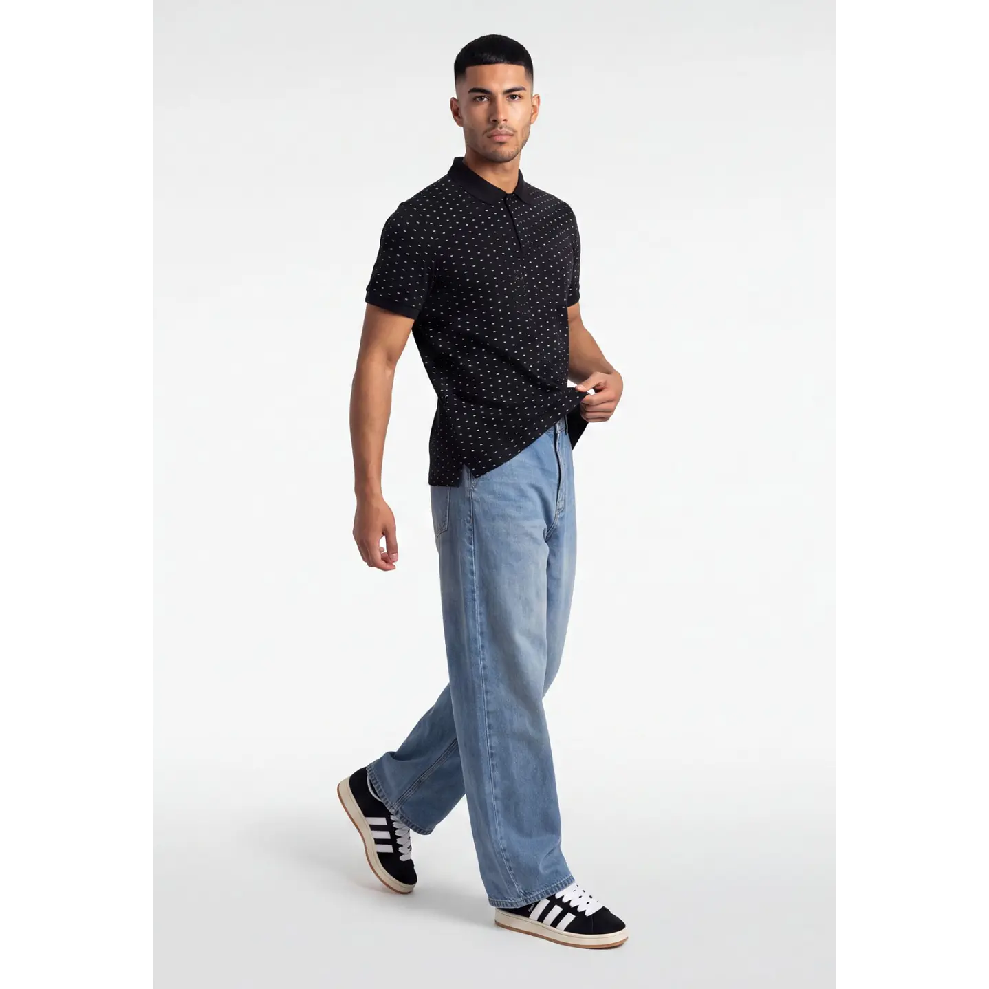 Polera Pique Hombre Negro 3