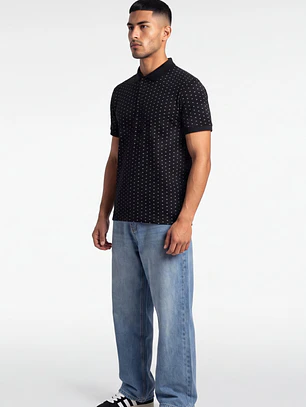 Polera Pique Hombre Negro