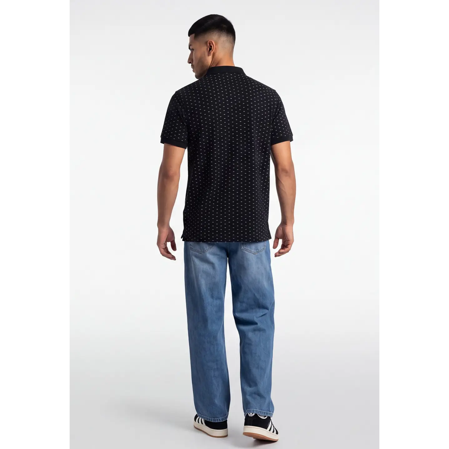 Polera Pique Hombre Negro 2