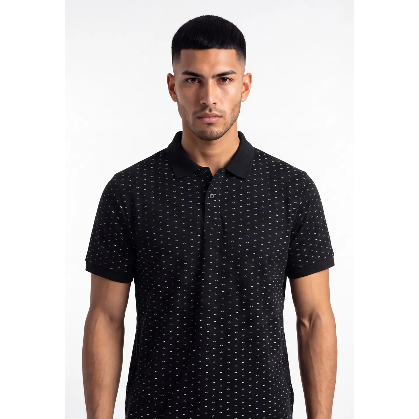 Polera Pique Hombre Negro 4