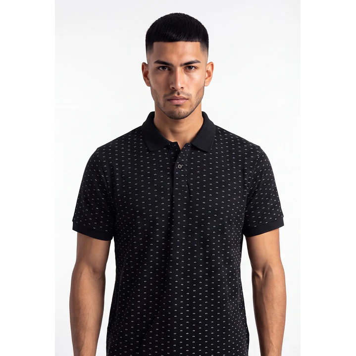 Polera Pique Hombre Negro 4