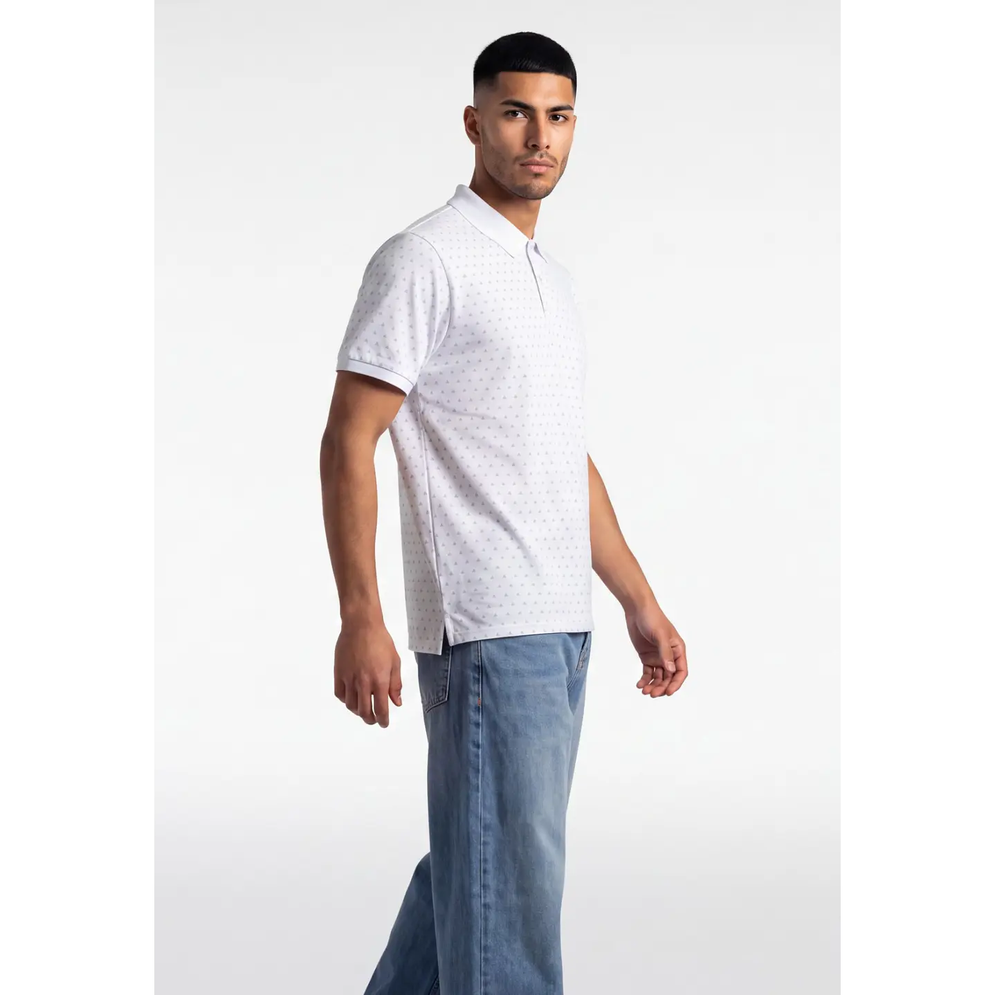 Polera Pique Hombre Blanco 1