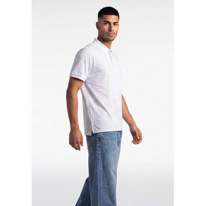Polera Pique Hombre Blanco 1