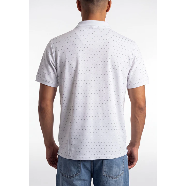 Polera Pique Hombre Blanco 2