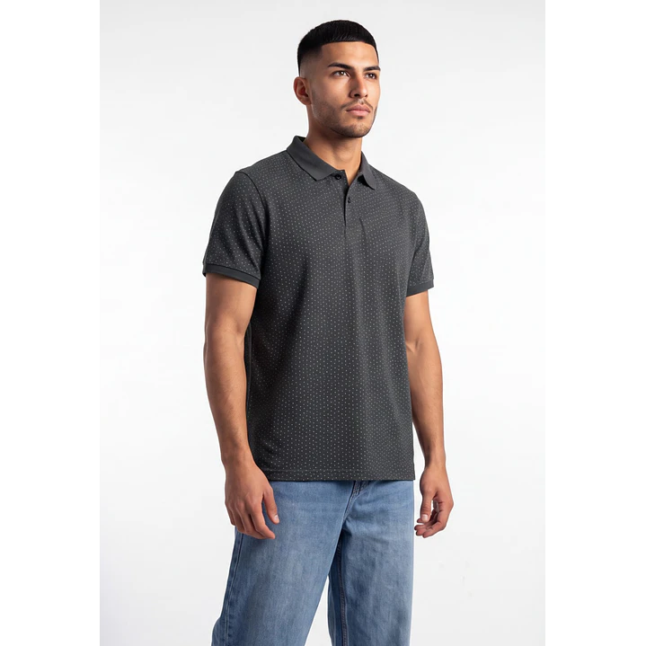 Polera Pique Hombre Gris 1