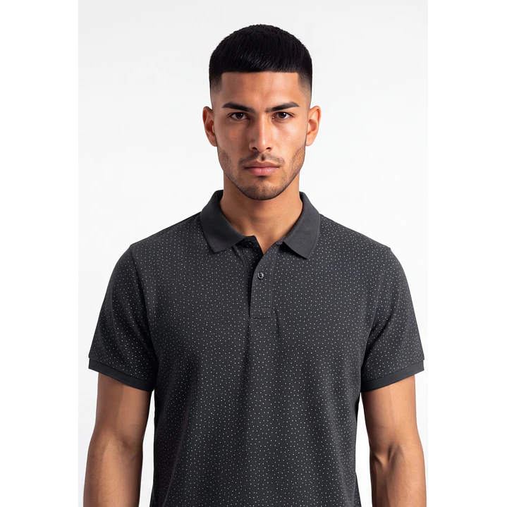 Polera Pique Hombre Gris 4