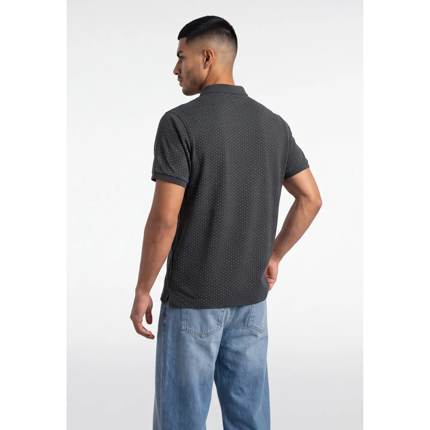 Polera Pique Hombre Gris 2