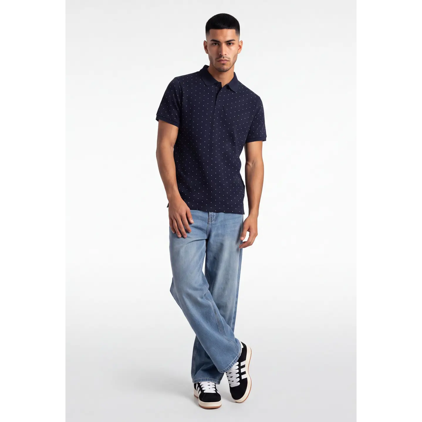 Polera Pique Hombre Azul 3