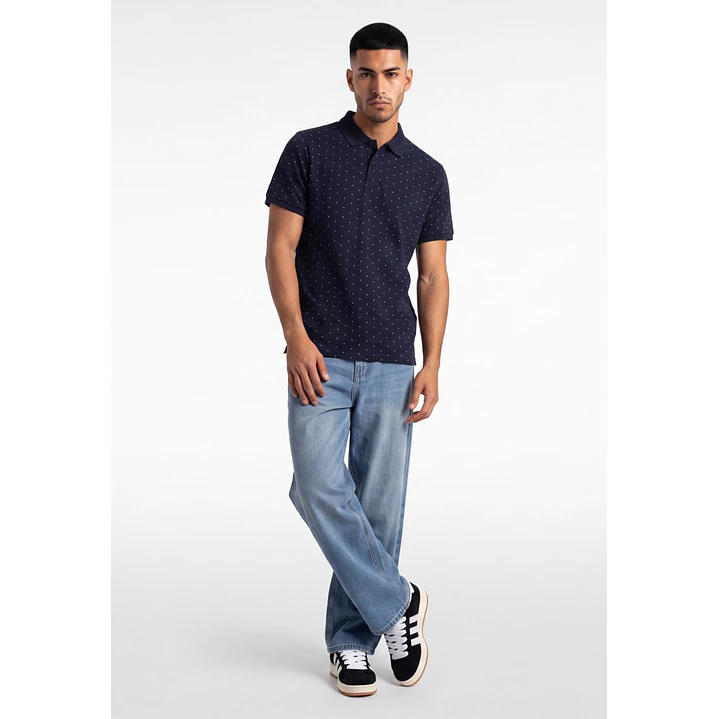 Polera Pique Hombre Azul 3