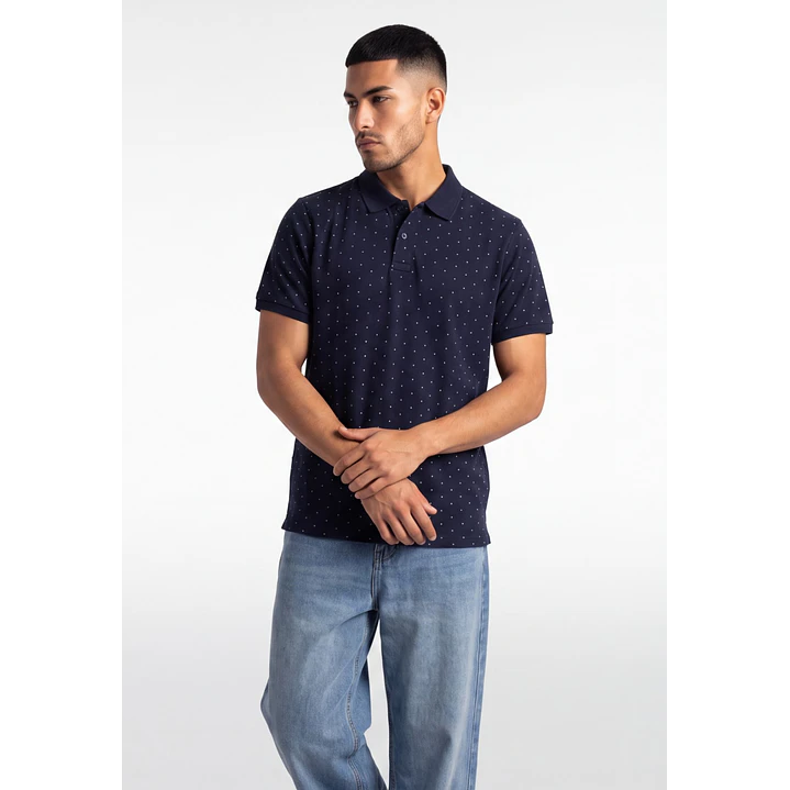 Polera Pique Hombre Azul 1
