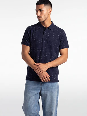 Polera Pique Hombre Azul