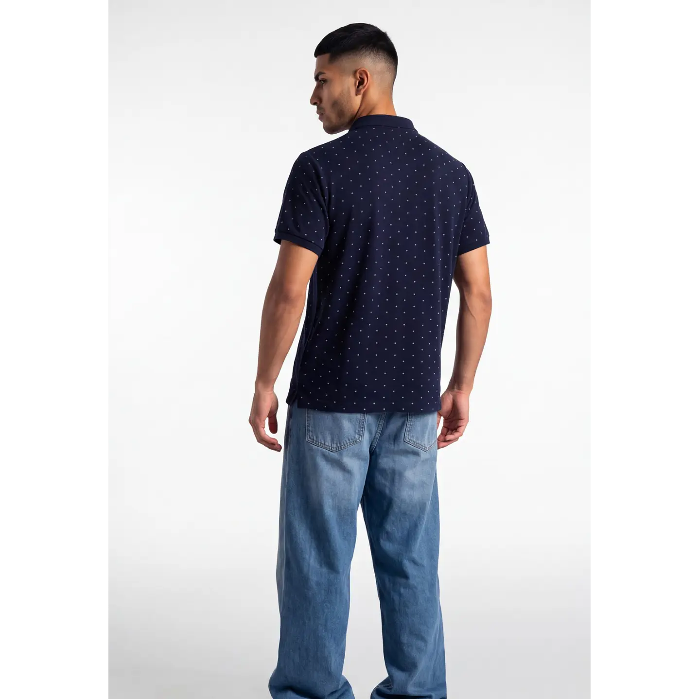 Polera Pique Hombre Azul 2