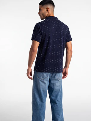 Polera Pique Hombre Azul