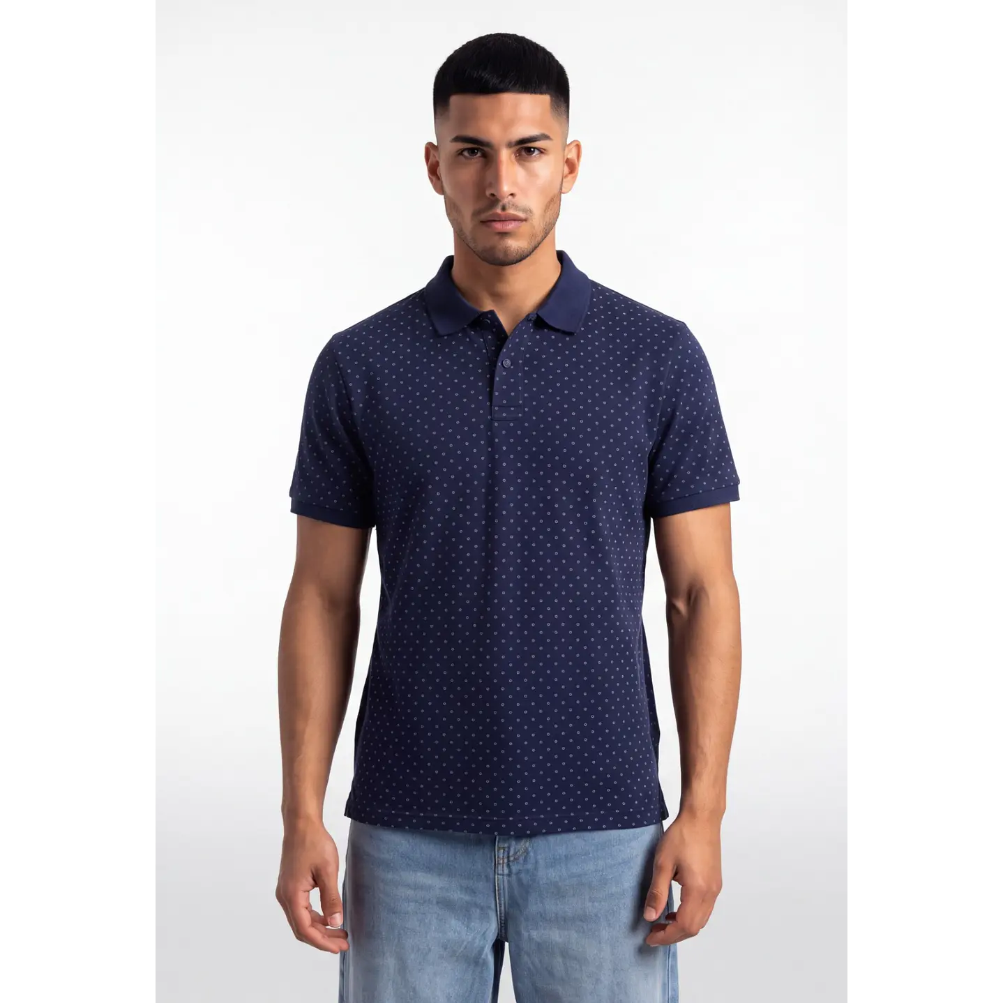 Polera Pique Hombre Gris 1