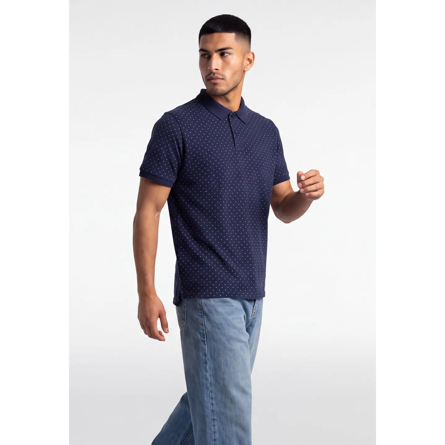 Polera Pique Hombre Gris 4