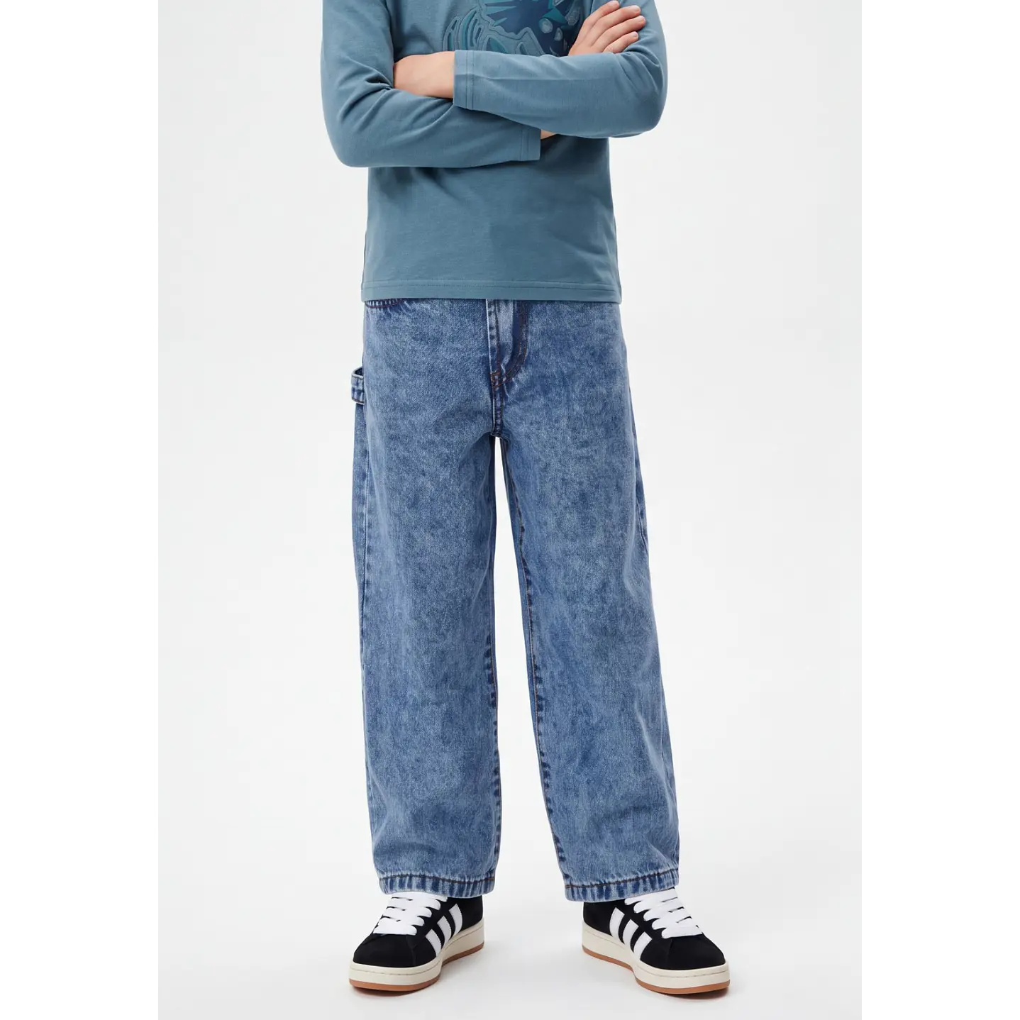 Jeans Capintero Barrel Niño Azul 1