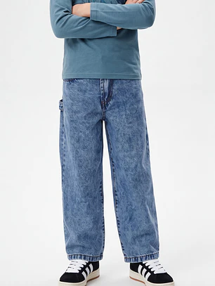 Jeans Capintero Barrel Niño Azul