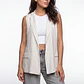 Blazer Rayas Mujer Sin Manga Crudo - Miniatura 1