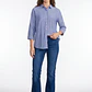 Blusa Rayada Mujer Manga Larga Azul - Miniatura 3