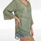 Blusa Macrame Mujer Manga 3/4 Verde - Miniatura 1