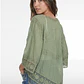 Blusa Macrame Mujer Manga 3/4 Verde - Miniatura 2