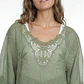 Blusa Macrame Mujer Manga 3/4 Verde - Miniatura 4