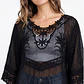 Blusa Macrame Mujer Manga 3/4 Negro - Miniatura 4