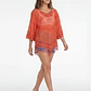 Blusa Macrame Mujer Manga 3/4 Coral - Miniatura 3