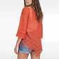 Blusa Macrame Mujer Manga 3/4 Coral - Miniatura 2