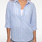 Blusa Rayada Mujer Manga 3/4 Celeste - Miniatura 4