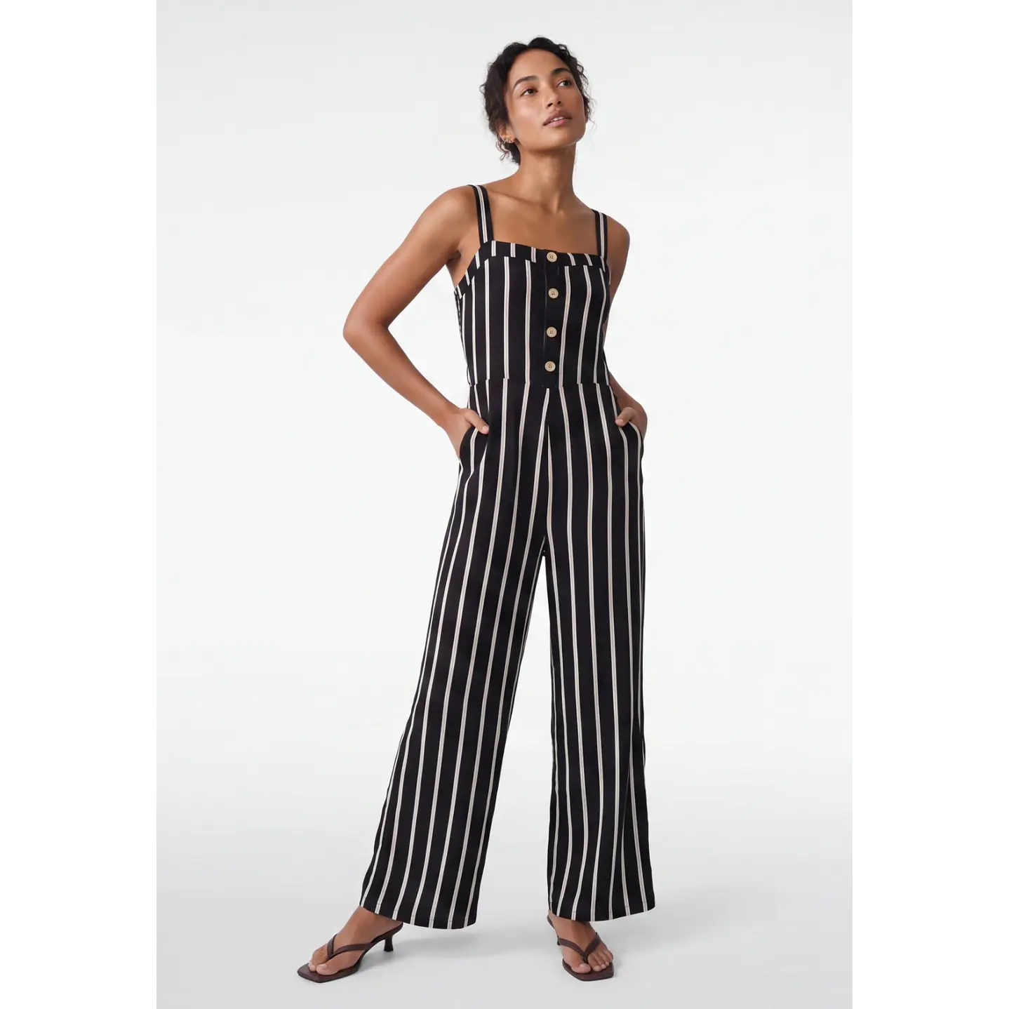 Enterito Largo Tropical Mujer Negro 1