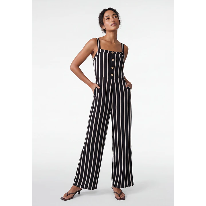 Enterito Largo Tropical Mujer Negro 1