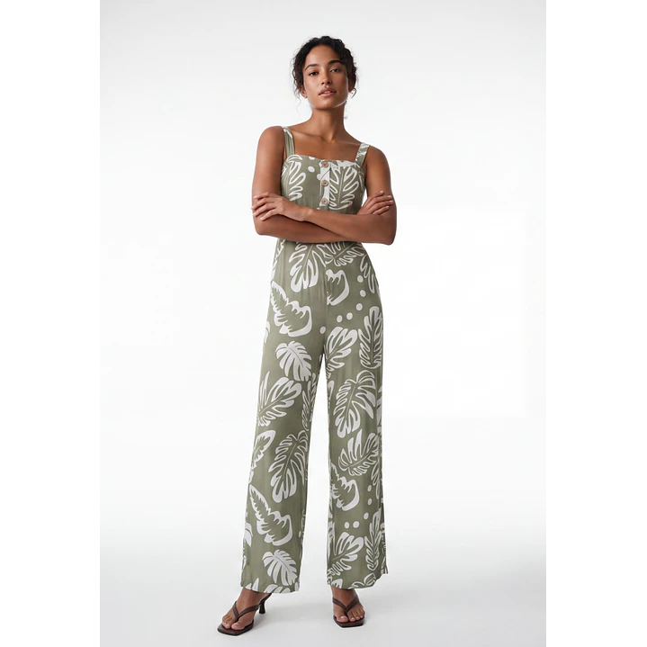 Enterito Largo Tropical Mujer Verde 1