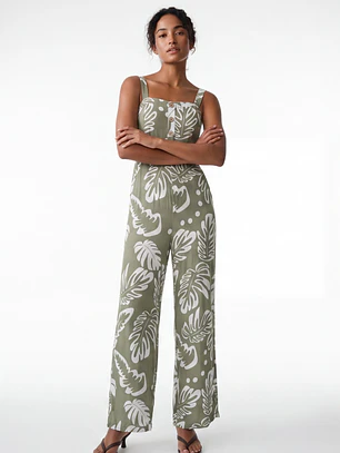 Enterito Largo Tropical Mujer Verde