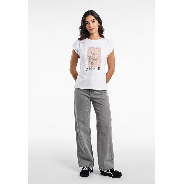 Jeans Wide Leg Mujer Gris 3