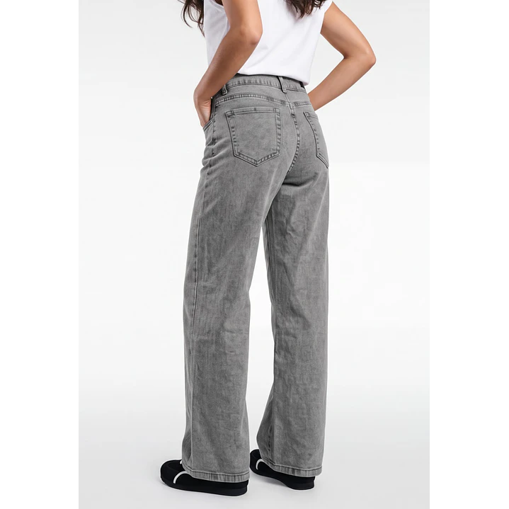 Jeans Wide Leg Mujer Gris 2