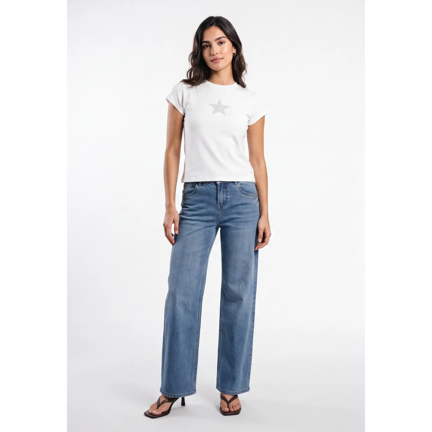 Jeans Wide Leg Mujer Azul 3