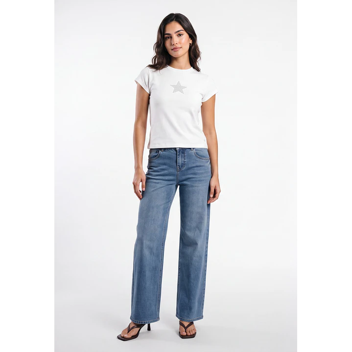 Jeans Wide Leg Mujer Azul 3