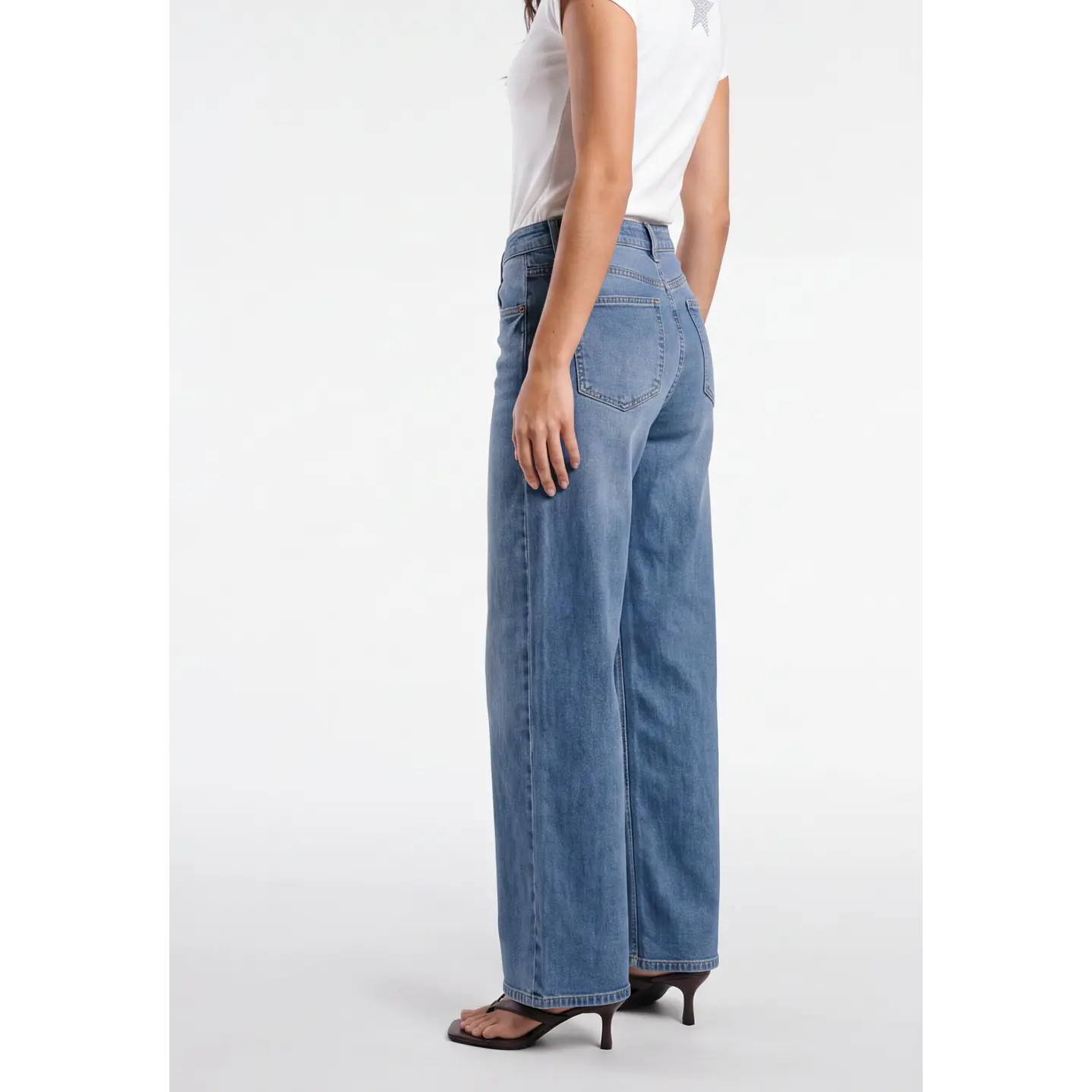 Jeans Wide Leg Mujer Azul 2