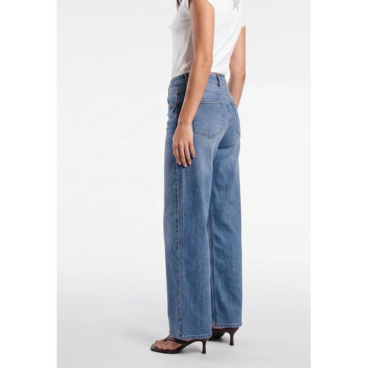 Jeans Wide Leg Mujer Azul 2