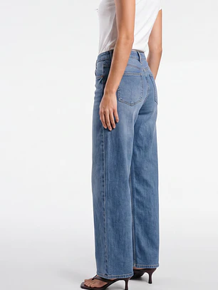 Jeans Wide Leg Mujer Azul