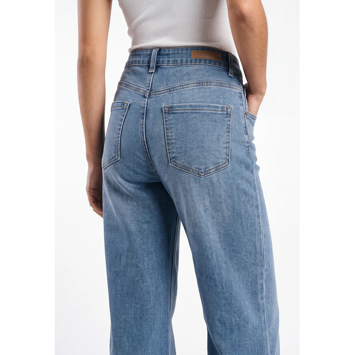 Jeans Wide Leg Mujer Azul 4