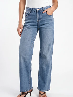 Jeans Wide Leg Mujer Azul