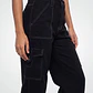 Jeans Contraste Cargo Mujer Negro - Miniatura 4