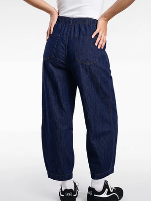 Jeans Bombachos Mujer Azul