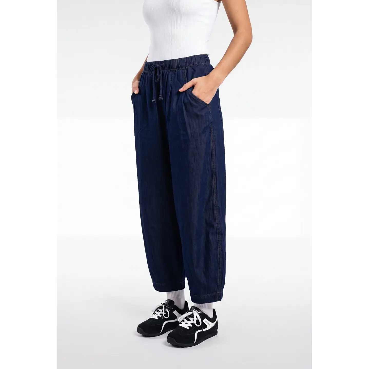 Jeans Bombachos Mujer Azul 1