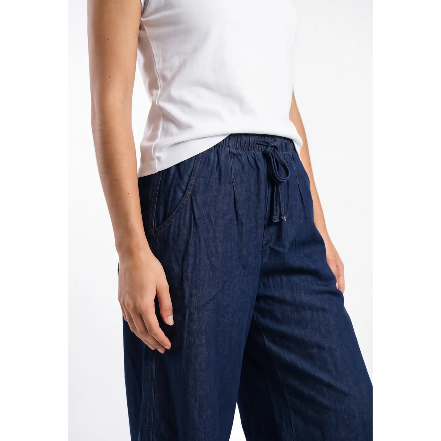 Jeans Bombachos Mujer Azul 4