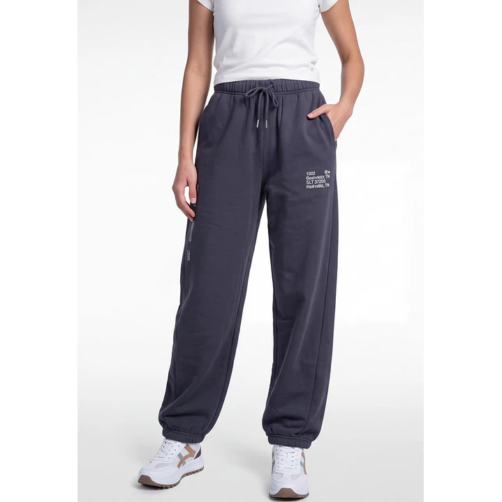 Buzo Letras Jogger Mujer Gris 1