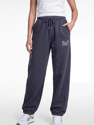 Buzo Letras Jogger Mujer Gris